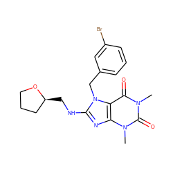 Cn1c(=O)c2c(nc(NC[C@H]3CCCO3)n2Cc2cccc(Br)c2)n(C)c1=O ZINC000000641018