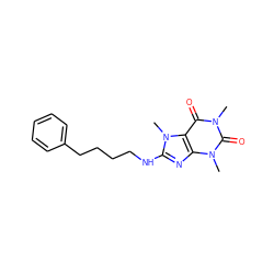 Cn1c(=O)c2c(nc(NCCCCc3ccccc3)n2C)n(C)c1=O ZINC000082153199