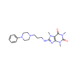 Cn1c(=O)c2c(nc(NCCCN3CCN(c4ccccc4)CC3)n2C)n(C)c1=O ZINC000103222953