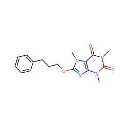 Cn1c(=O)c2c(nc(OCCCc3ccccc3)n2C)n(C)c1=O ZINC000001712787