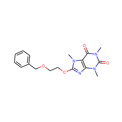 Cn1c(=O)c2c(nc(OCCOCc3ccccc3)n2C)n(C)c1=O ZINC000072177652