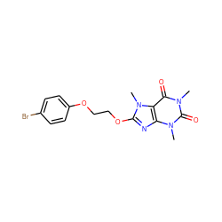 Cn1c(=O)c2c(nc(OCCOc3ccc(Br)cc3)n2C)n(C)c1=O ZINC000072176297