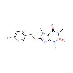 Cn1c(=O)c2c(nc(OCc3ccc(Br)cc3)n2C)n(C)c1=O ZINC000072177651