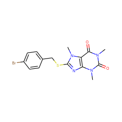 Cn1c(=O)c2c(nc(SCc3ccc(Br)cc3)n2C)n(C)c1=O ZINC000084538197