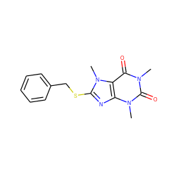 Cn1c(=O)c2c(nc(SCc3ccccc3)n2C)n(C)c1=O ZINC000000319139