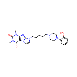 Cn1c(=O)c2c(nc3n(CCCCCN4CCN(c5ccccc5O)CC4)ccn23)n(C)c1=O ZINC000299857931