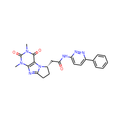 Cn1c(=O)c2c(nc3n2[C@H](CC(=O)Nc2ccc(-c4ccccc4)nn2)CC3)n(C)c1=O ZINC000473155059