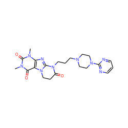 Cn1c(=O)c2c(nc3n2CCC(=O)N3CCCN2CCN(c3ncccn3)CC2)n(C)c1=O ZINC000038801286