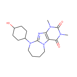 Cn1c(=O)c2c(nc3n2CCCCN3C2CCC(O)CC2)n(C)c1=O ZINC000095575477