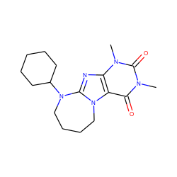 Cn1c(=O)c2c(nc3n2CCCCN3C2CCCCC2)n(C)c1=O ZINC000095580022