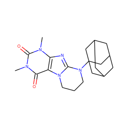 Cn1c(=O)c2c(nc3n2CCCN3C23CC4CC(CC(C4)C2)C3)n(C)c1=O ZINC000095573531