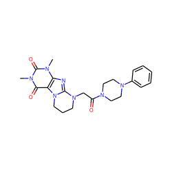 Cn1c(=O)c2c(nc3n2CCCN3CC(=O)N2CCN(c3ccccc3)CC2)n(C)c1=O ZINC000103249961