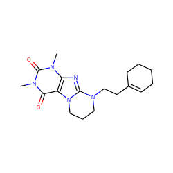 Cn1c(=O)c2c(nc3n2CCCN3CCC2=CCCCC2)n(C)c1=O ZINC000095576584