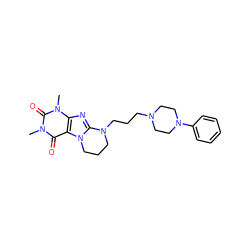 Cn1c(=O)c2c(nc3n2CCCN3CCCN2CCN(c3ccccc3)CC2)n(C)c1=O ZINC000033894145