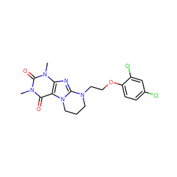 Cn1c(=O)c2c(nc3n2CCCN3CCOc2ccc(Cl)cc2Cl)n(C)c1=O ZINC000028872440