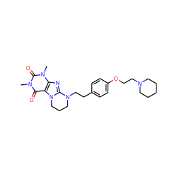 Cn1c(=O)c2c(nc3n2CCCN3CCc2ccc(OCCN3CCCCC3)cc2)n(C)c1=O ZINC000653823258