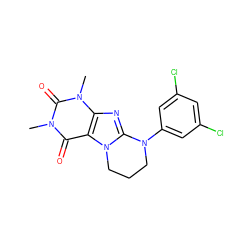 Cn1c(=O)c2c(nc3n2CCCN3c2cc(Cl)cc(Cl)c2)n(C)c1=O ZINC000103249937