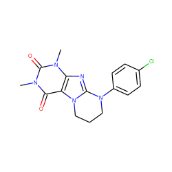 Cn1c(=O)c2c(nc3n2CCCN3c2ccc(Cl)cc2)n(C)c1=O ZINC000004249231