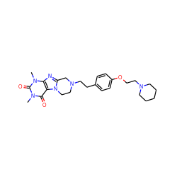 Cn1c(=O)c2c(nc3n2CCN(CCc2ccc(OCCN4CCCCC4)cc2)C3)n(C)c1=O ZINC000653822706