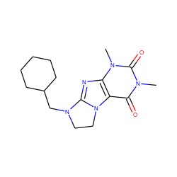 Cn1c(=O)c2c(nc3n2CCN3CC2CCCCC2)n(C)c1=O ZINC000095577710