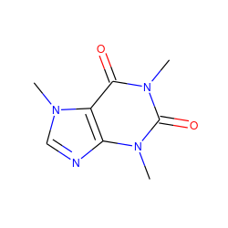 Cn1c(=O)c2c(ncn2C)n(C)c1=O ZINC000000001084