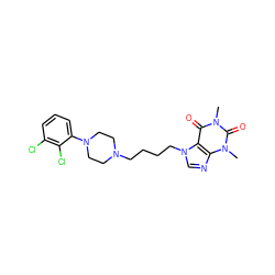 Cn1c(=O)c2c(ncn2CCCCN2CCN(c3cccc(Cl)c3Cl)CC2)n(C)c1=O ZINC000299825198