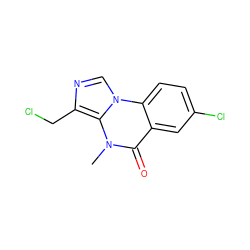 Cn1c(=O)c2cc(Cl)ccc2n2cnc(CCl)c12 ZINC000040862241