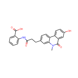 Cn1c(=O)c2cc(O)ccc2c2ccc(CCC(=O)Nc3ccccc3C(=O)O)cc21 ZINC000040413513