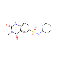 Cn1c(=O)c2cc(S(=O)(=O)NC3CCCCC3)ccc2n(C)c1=O ZINC000001440325