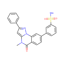 Cn1c(=O)c2ccc(-c3cccc(S(N)(=O)=O)c3)cc2n2nc(-c3ccccc3)cc12 ZINC000169350922