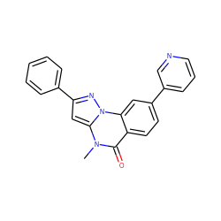 Cn1c(=O)c2ccc(-c3cccnc3)cc2n2nc(-c3ccccc3)cc12 ZINC000169350929