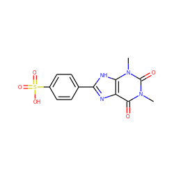 Cn1c(=O)c2nc(-c3ccc(S(=O)(=O)O)cc3)[nH]c2n(C)c1=O ZINC000005322904