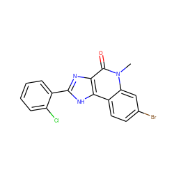 Cn1c(=O)c2nc(-c3ccccc3Cl)[nH]c2c2ccc(Br)cc21 ZINC000095604405