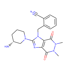 Cn1c(=O)c2nc(N3CCC[C@@H](N)C3)n(Cc3ccccc3C#N)c2c(=O)n1C ZINC000014953962