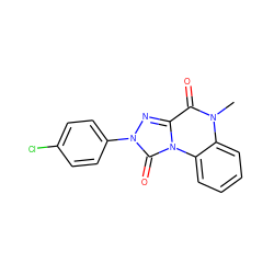 Cn1c(=O)c2nn(-c3ccc(Cl)cc3)c(=O)n2c2ccccc21 ZINC000013672111