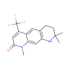 Cn1c(=O)cc(C(F)(F)F)c2cc3c(cc21)NC(C)(C)CC3 ZINC000013778367