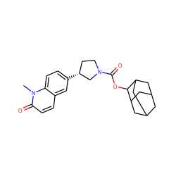 Cn1c(=O)ccc2cc([C@@H]3CCN(C(=O)OC4C5CC6CC(C5)CC4C6)C3)ccc21 ZINC000142426333