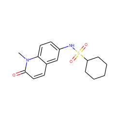 Cn1c(=O)ccc2cc(NS(=O)(=O)C3CCCCC3)ccc21 ZINC001772584562