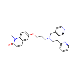 Cn1c(=O)ccc2cc(OCCCN(CCc3ccccn3)Cc3ccncc3)ccc21 ZINC000205181106