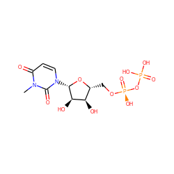 Cn1c(=O)ccn([C@@H]2O[C@H](CO[P@@](=O)(O)OP(=O)(O)O)[C@@H](O)[C@H]2O)c1=O ZINC000038149512