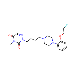 Cn1c(=O)cnn(CCCCN2CCN(c3ccccc3OCCF)CC2)c1=O ZINC000096282452