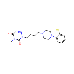 Cn1c(=O)cnn(CCCCN2CCN(c3ccccc3S)CC2)c1=O ZINC000299833717