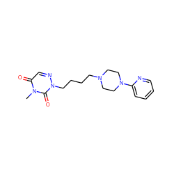 Cn1c(=O)cnn(CCCCN2CCN(c3ccccn3)CC2)c1=O ZINC000220016937