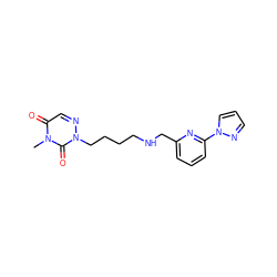 Cn1c(=O)cnn(CCCCNCc2cccc(-n3cccn3)n2)c1=O ZINC000013782312