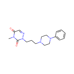 Cn1c(=O)cnn(CCCN2CCN(c3ccccc3)CC2)c1=O ZINC000299823085