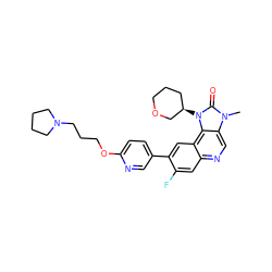 Cn1c(=O)n([C@@H]2CCCOC2)c2c3cc(-c4ccc(OCCCN5CCCC5)nc4)c(F)cc3ncc21 ZINC001772584720