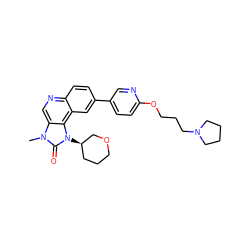 Cn1c(=O)n([C@@H]2CCCOC2)c2c3cc(-c4ccc(OCCCN5CCCC5)nc4)ccc3ncc21 ZINC001772643494