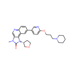 Cn1c(=O)n([C@@H]2CCOC2)c2c3cc(-c4ccc(OCCCN5CCCCC5)nc4)ccc3ncc21 ZINC001772627630