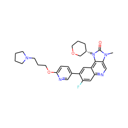 Cn1c(=O)n([C@H]2CCCOC2)c2c3cc(-c4ccc(OCCCN5CCCC5)nc4)c(F)cc3ncc21 ZINC001772641462