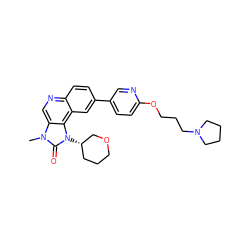 Cn1c(=O)n([C@H]2CCCOC2)c2c3cc(-c4ccc(OCCCN5CCCC5)nc4)ccc3ncc21 ZINC001772629546